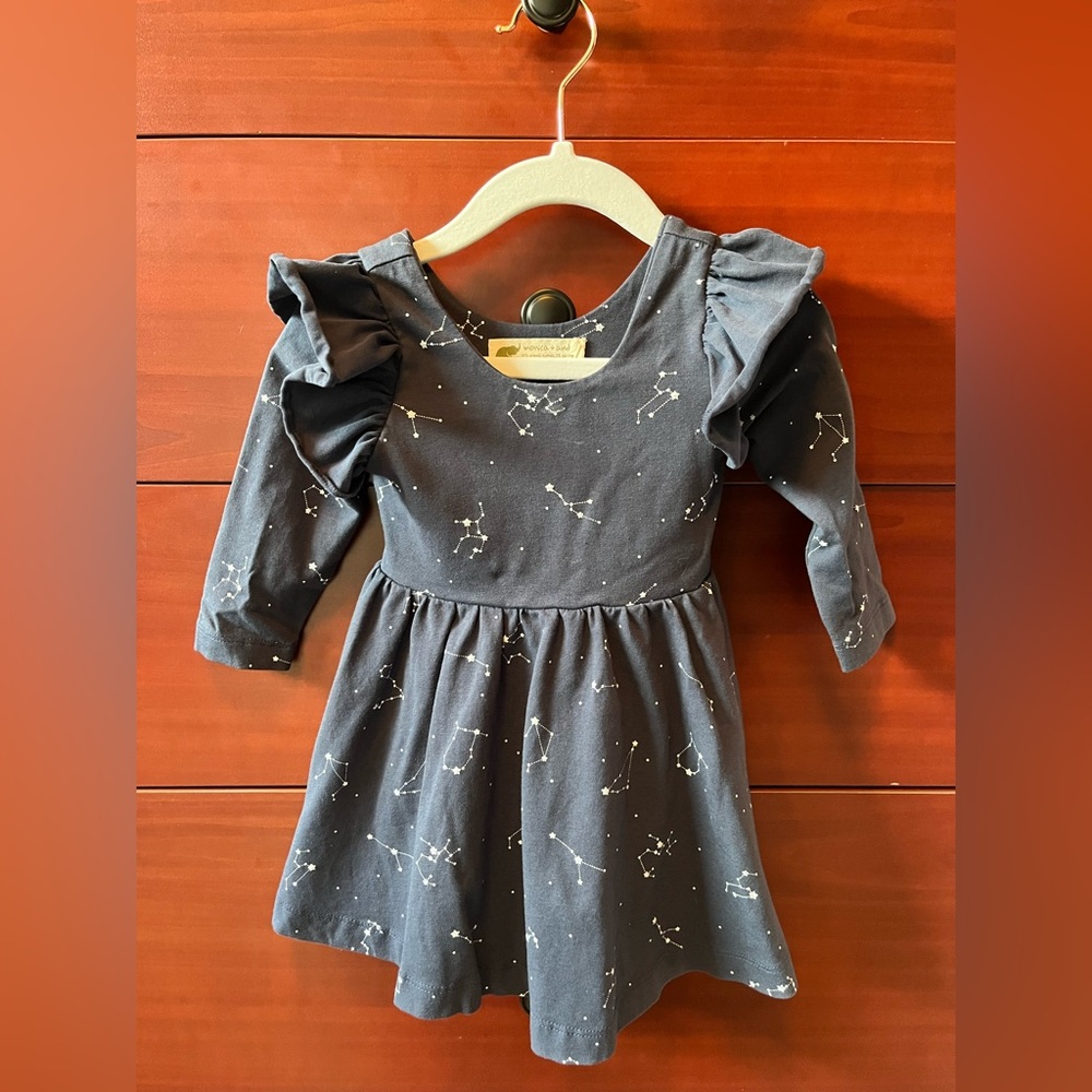 Monica + Andy double ruffle swing dress. Constellation print. Size 12-18 months